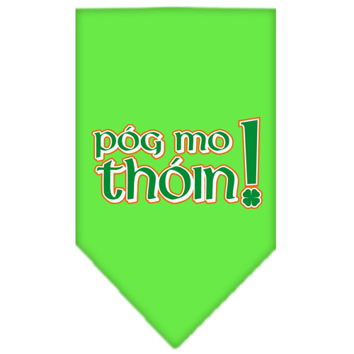 Pog Mo Thoin Screen Print Bandana Lime Green Large